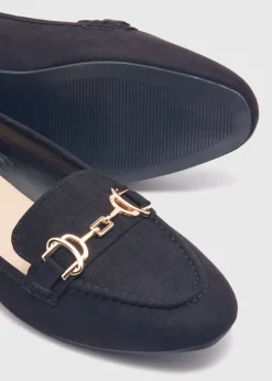 Black Metal Bar Loafers