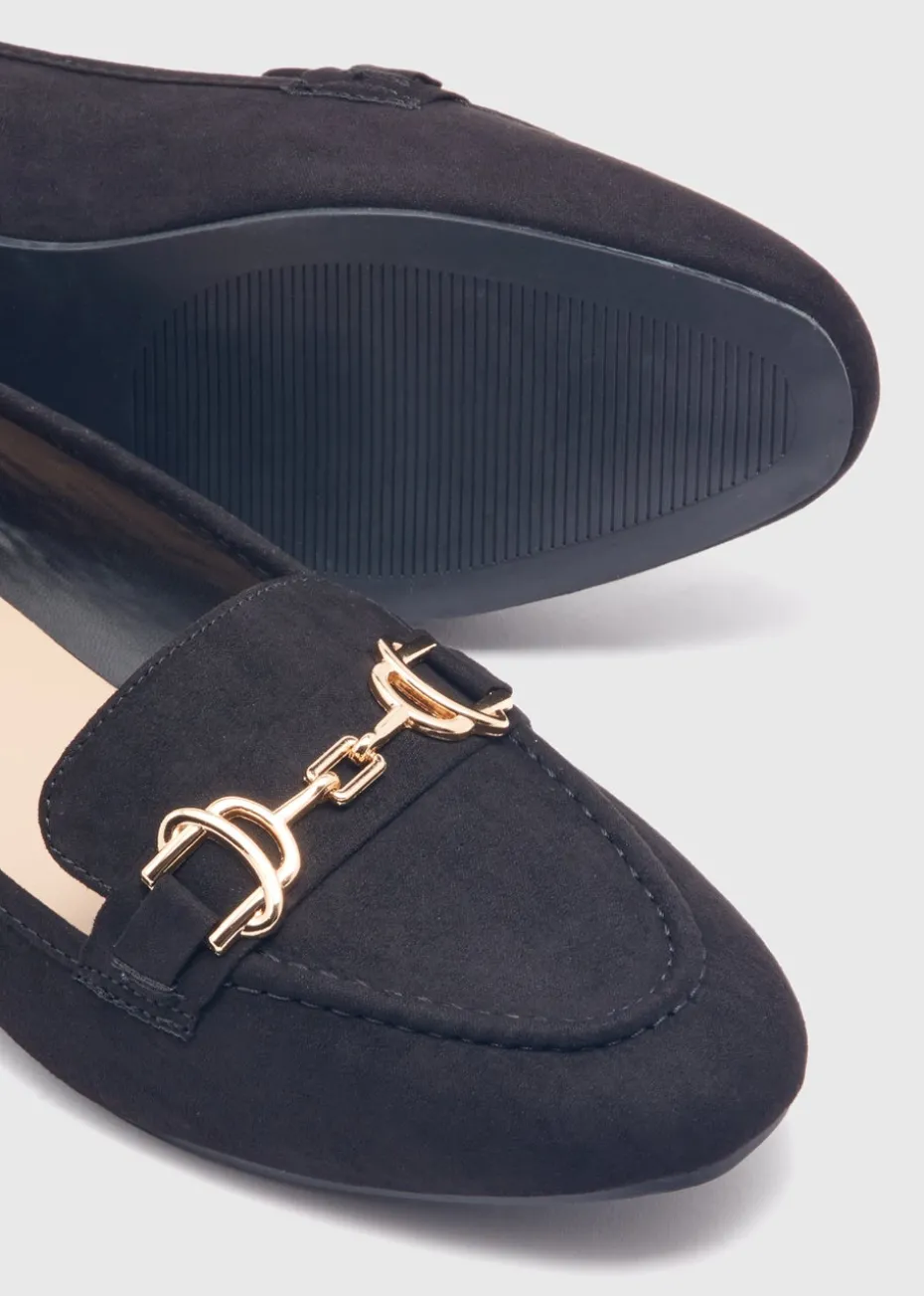 Black Metal Bar Loafers