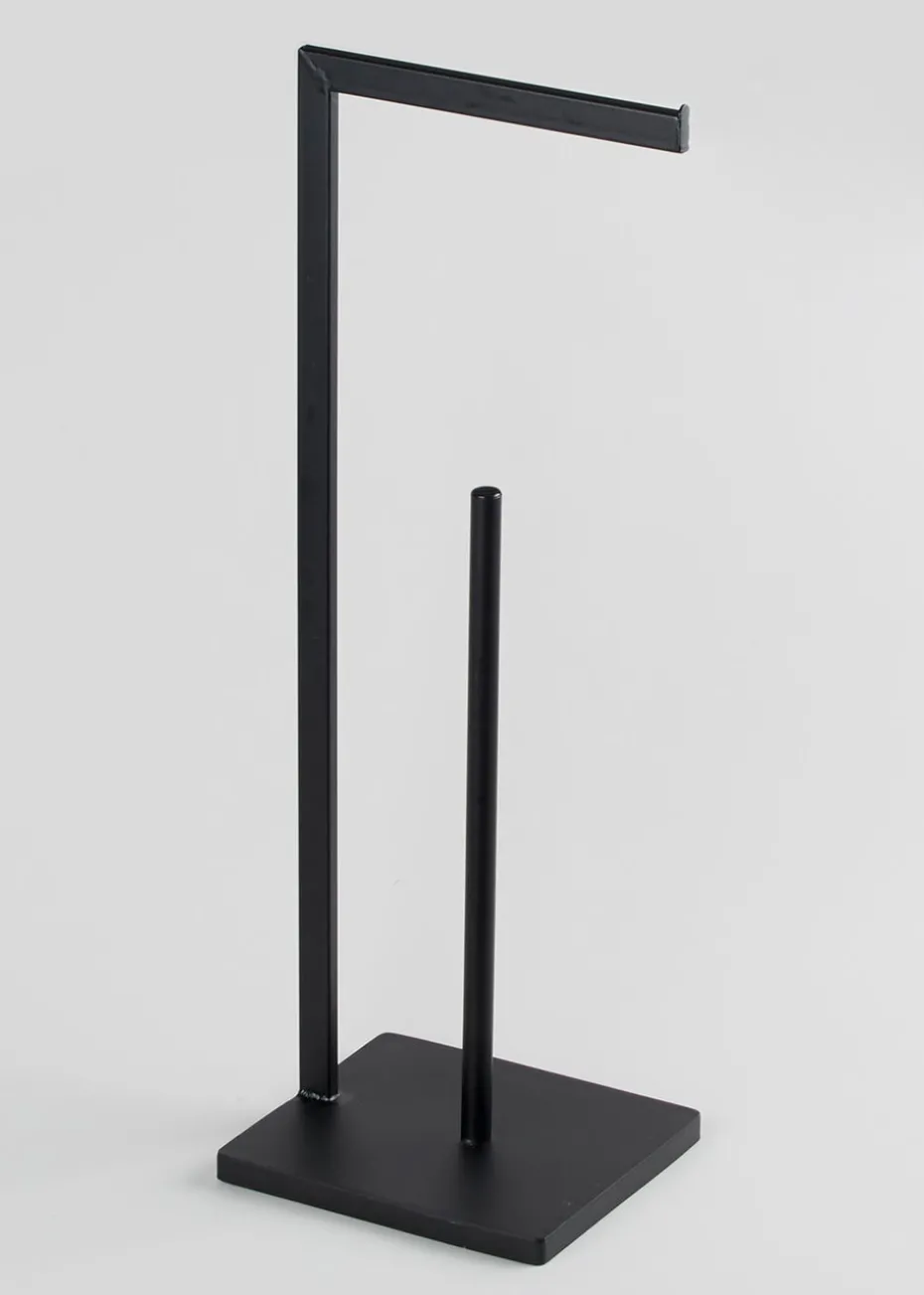 Black Metal Toilet Roll Holder