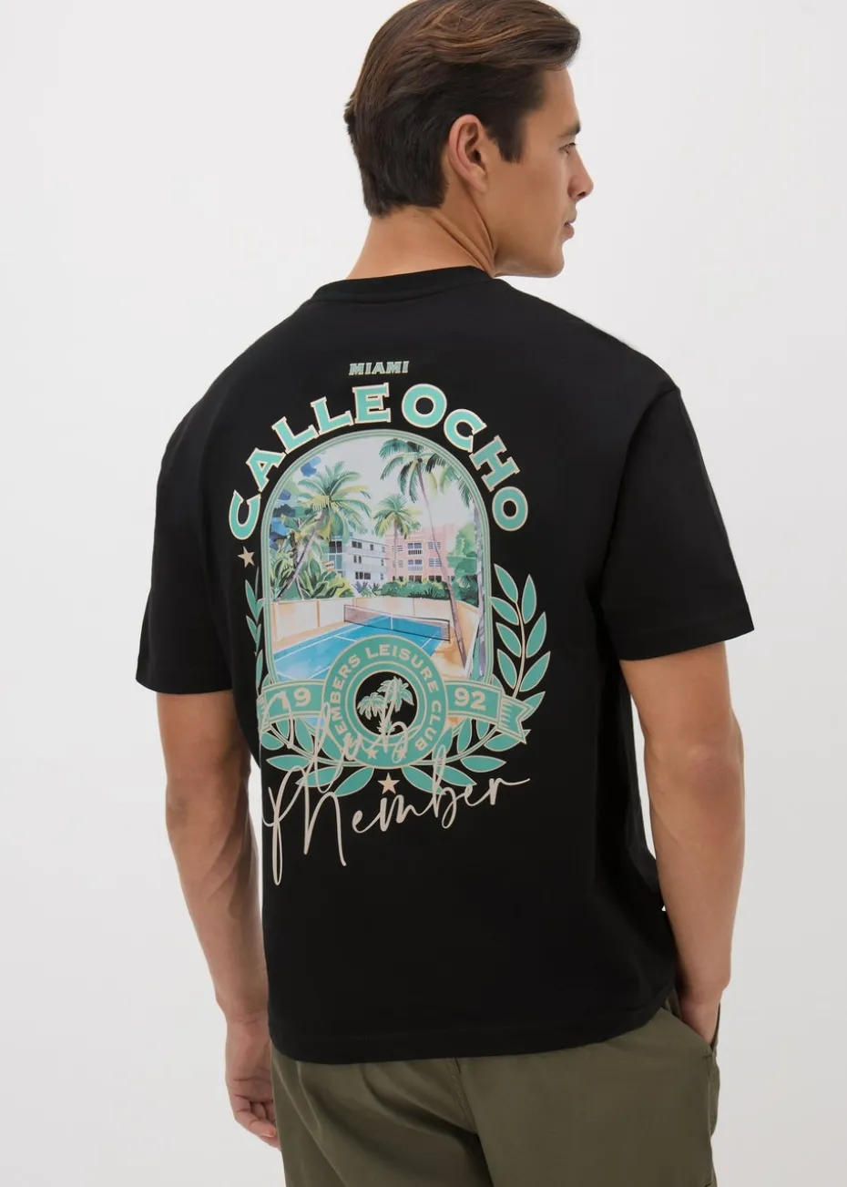 Black Miami Tennis T- Shirt