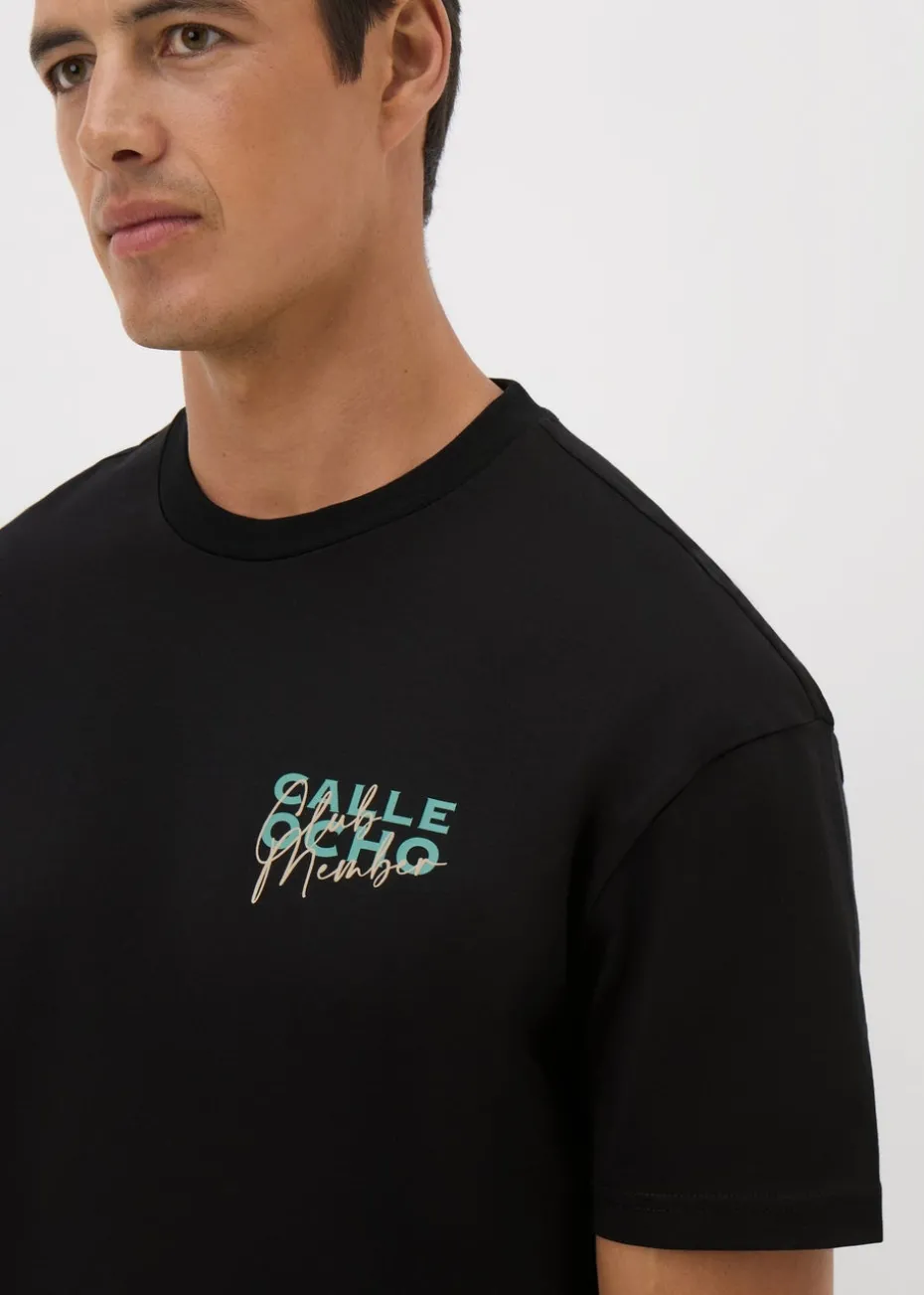 Black Miami Tennis T- Shirt