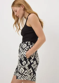 Black Mono Crinkle Shorts