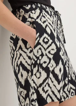 Black Mono Crinkle Shorts