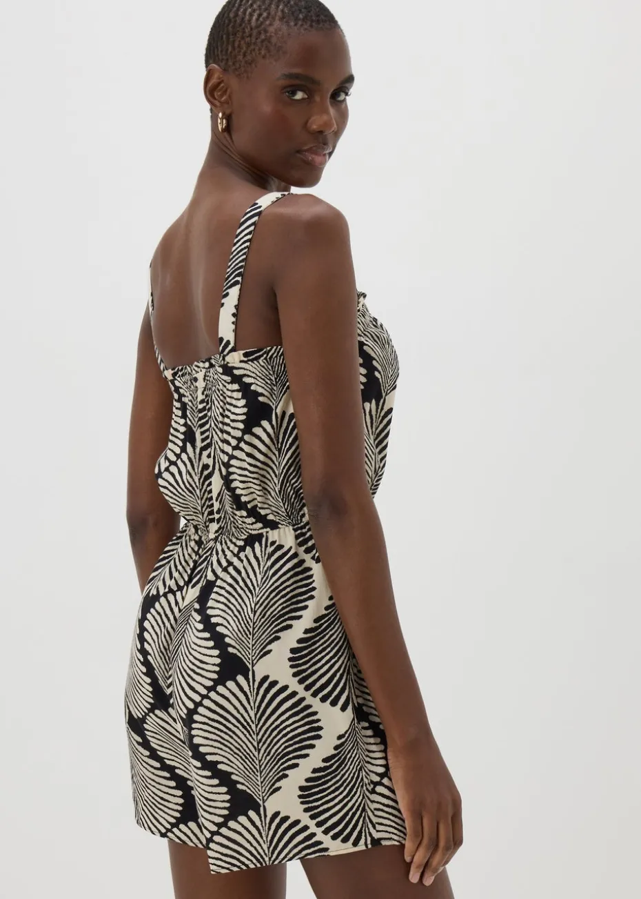 Black Mono Shell Print Playsuit