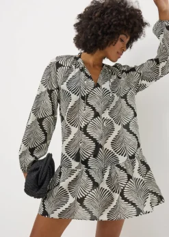 Black Monochrome Shell Dress