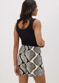 Black Monochrome Shell Shorts