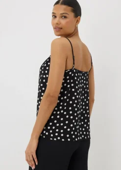 Black Monochrome Spot Cami Top