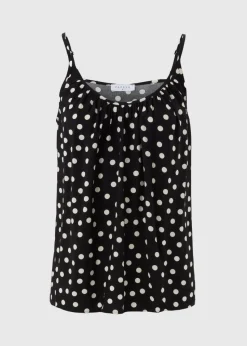 Black Monochrome Spot Cami Top