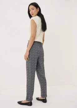 Black Monochrome Tapered Ponte Trousers