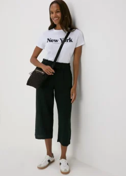 Black Nylon Textured Crossbody Messenger Bag