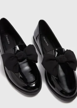 Black Patent Bow Loafers