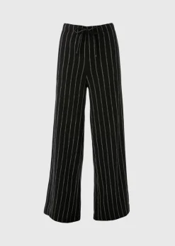 Black Pin Stripe Co Ord Wide Leg Trousers