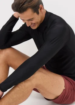 Black Plain Long Sleeve Rash Vest