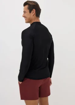 Black Plain Long Sleeve Rash Vest