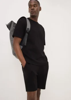 Black Plain Scuba Shorts