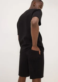 Black Plain Scuba Shorts