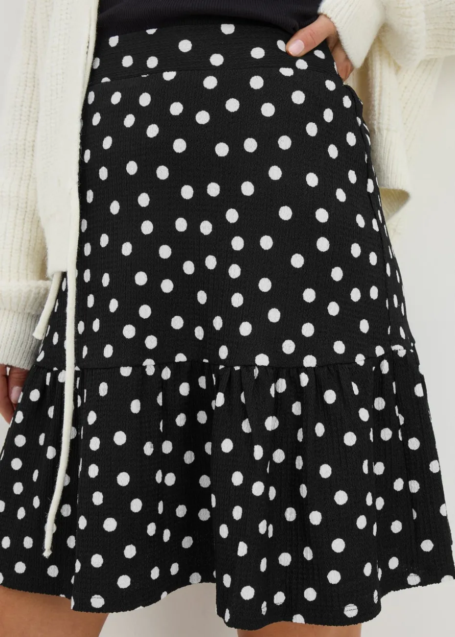 Black Polka Dot Mini Skirt