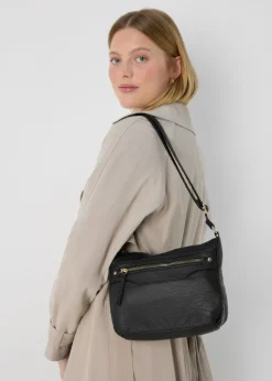 Black PU Washed Messenger Bag