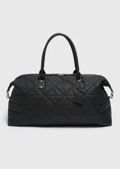 Black Quilted Weekender Bag