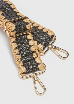 Black Raffia Bag Strap