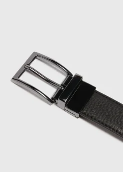 Black Reversible Textured Belt