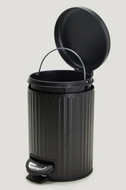 Black Ridged Pedal Bin (26cm x 17cm)