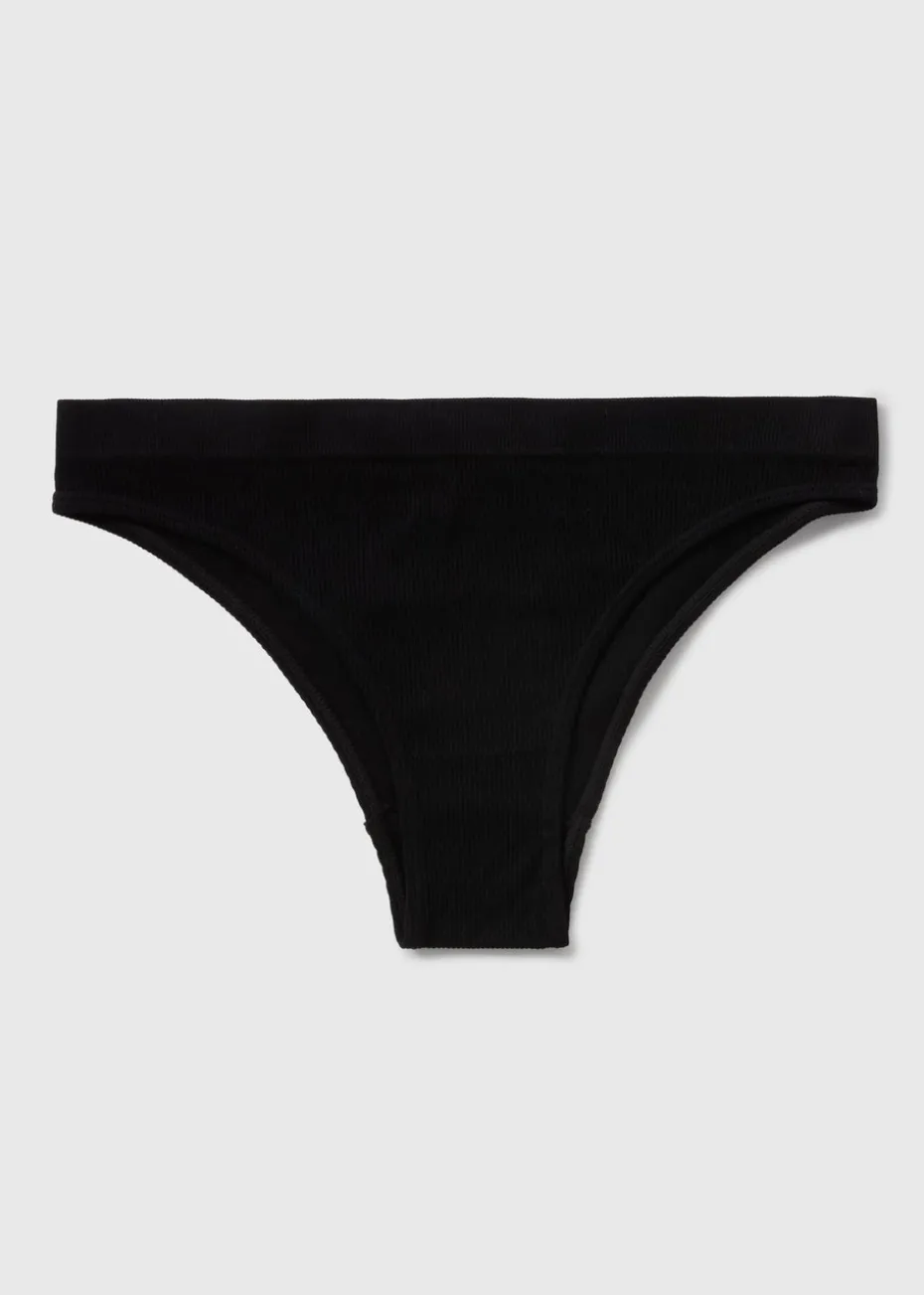 Black Seamless Brazilian Knickers