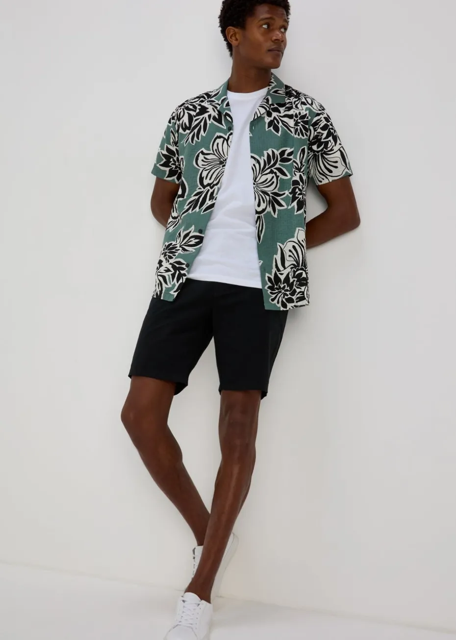 Black Slim Fit Chino Shorts