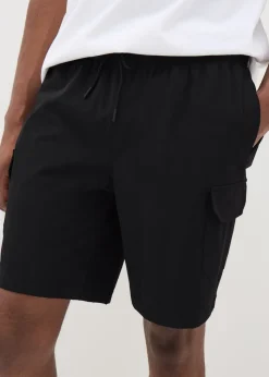 Black Smart Cargo Shorts