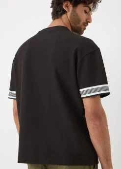 Black Smart Stripe Arm Co Ord T-Shirt
