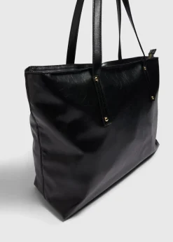 Black Soft PU Tote Bag