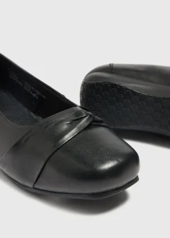 Black Square Toe Flats