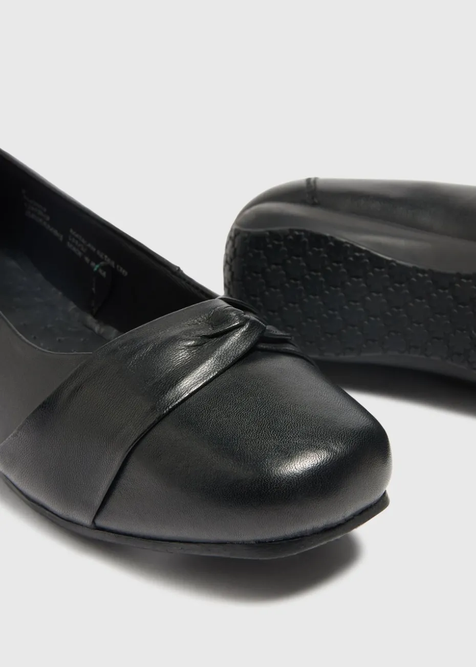 Black Square Toe Flats