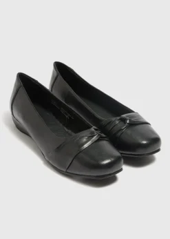Black Square Toe Flats
