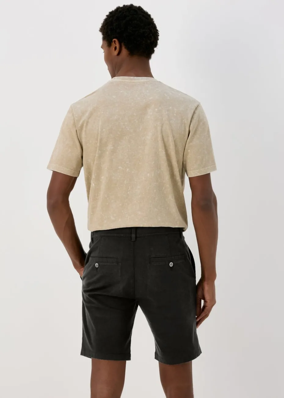 Black Straight Fit Chino Shorts