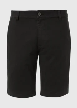 Black Straight Fit Chino Shorts