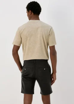 Black Straight Fit Chino Shorts
