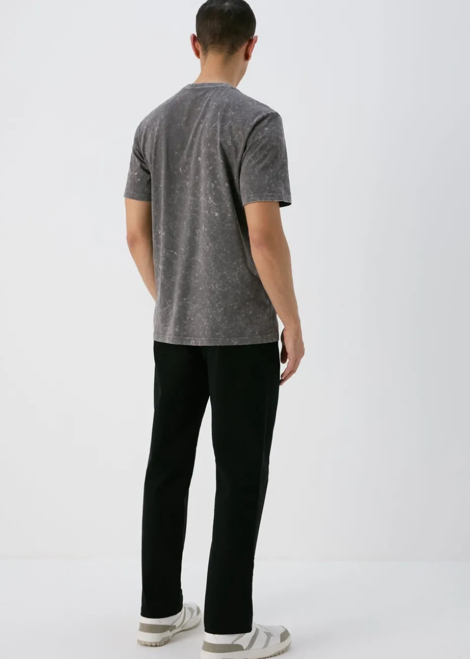 Black Straight Fit Stretch Chinos