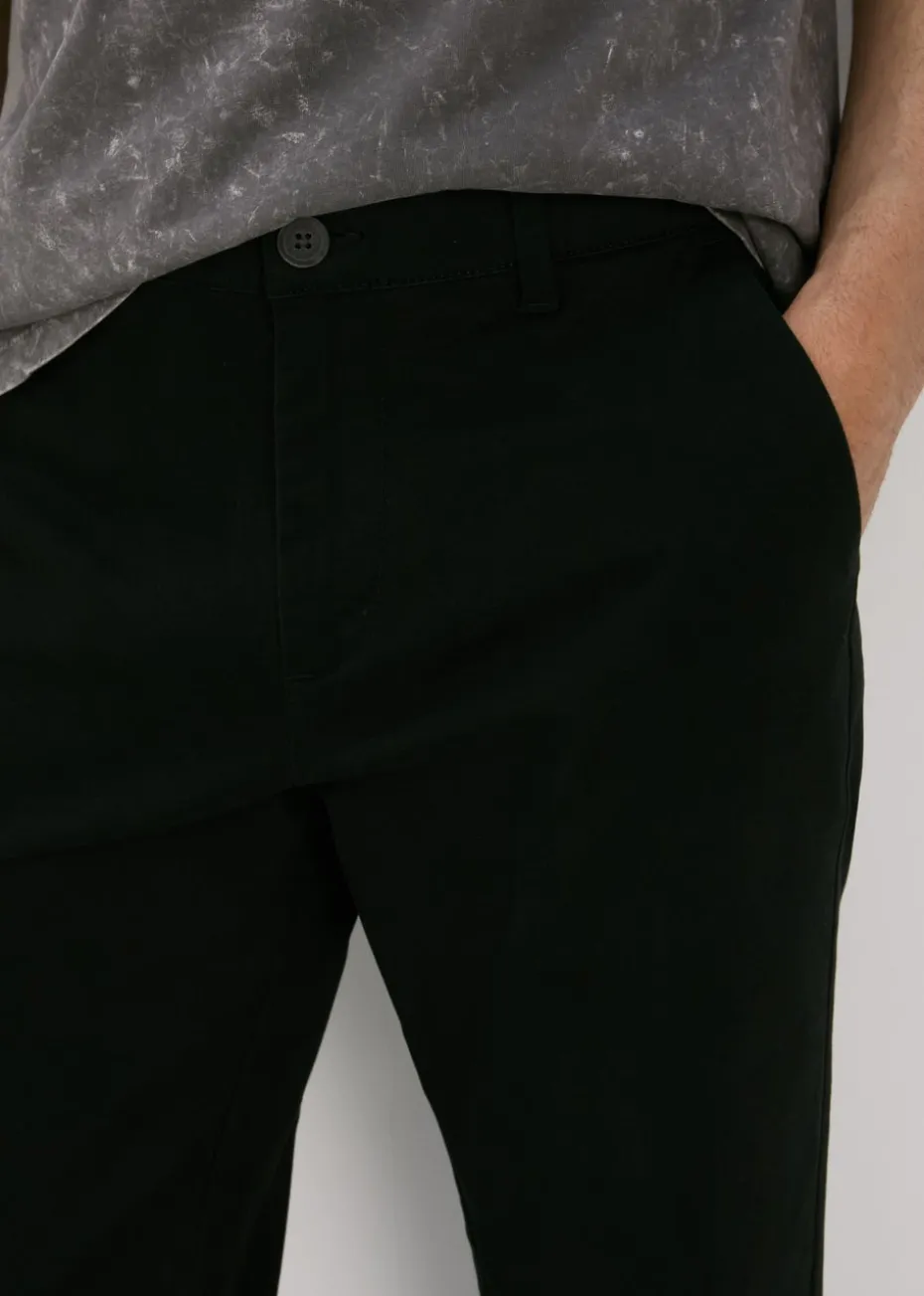 Black Straight Fit Stretch Chinos
