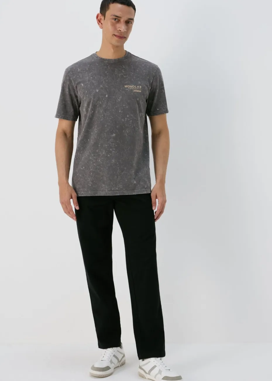 Black Straight Fit Stretch Chinos