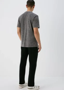Black Straight Fit Stretch Chinos