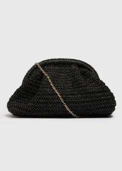 Black Straw Clutch