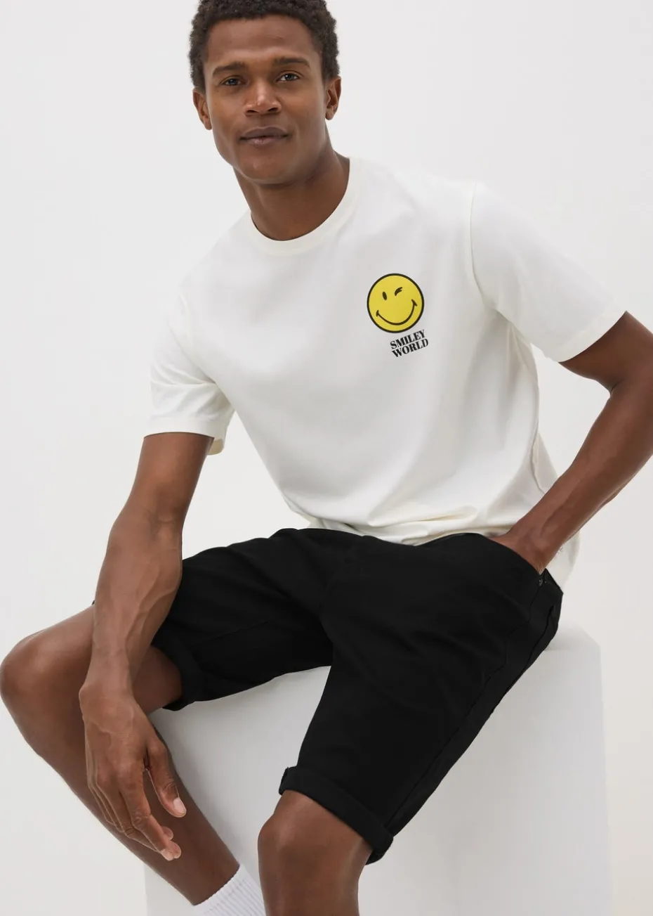 Black Stretch Denim Shorts