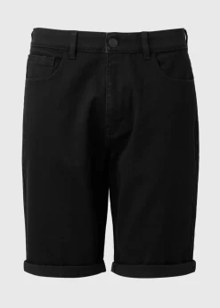 Black Stretch Denim Shorts