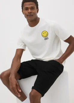 Black Stretch Denim Shorts