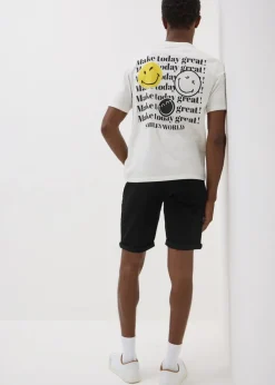 Black Stretch Denim Shorts