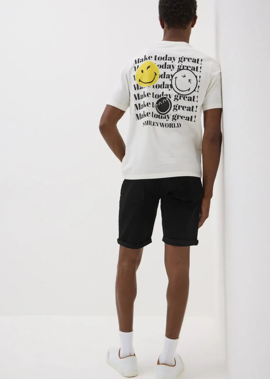 Black Stretch Denim Shorts