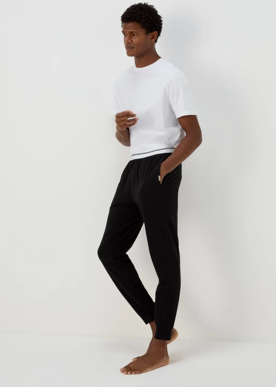 Black Stripe Jacquard Waistband Trousers