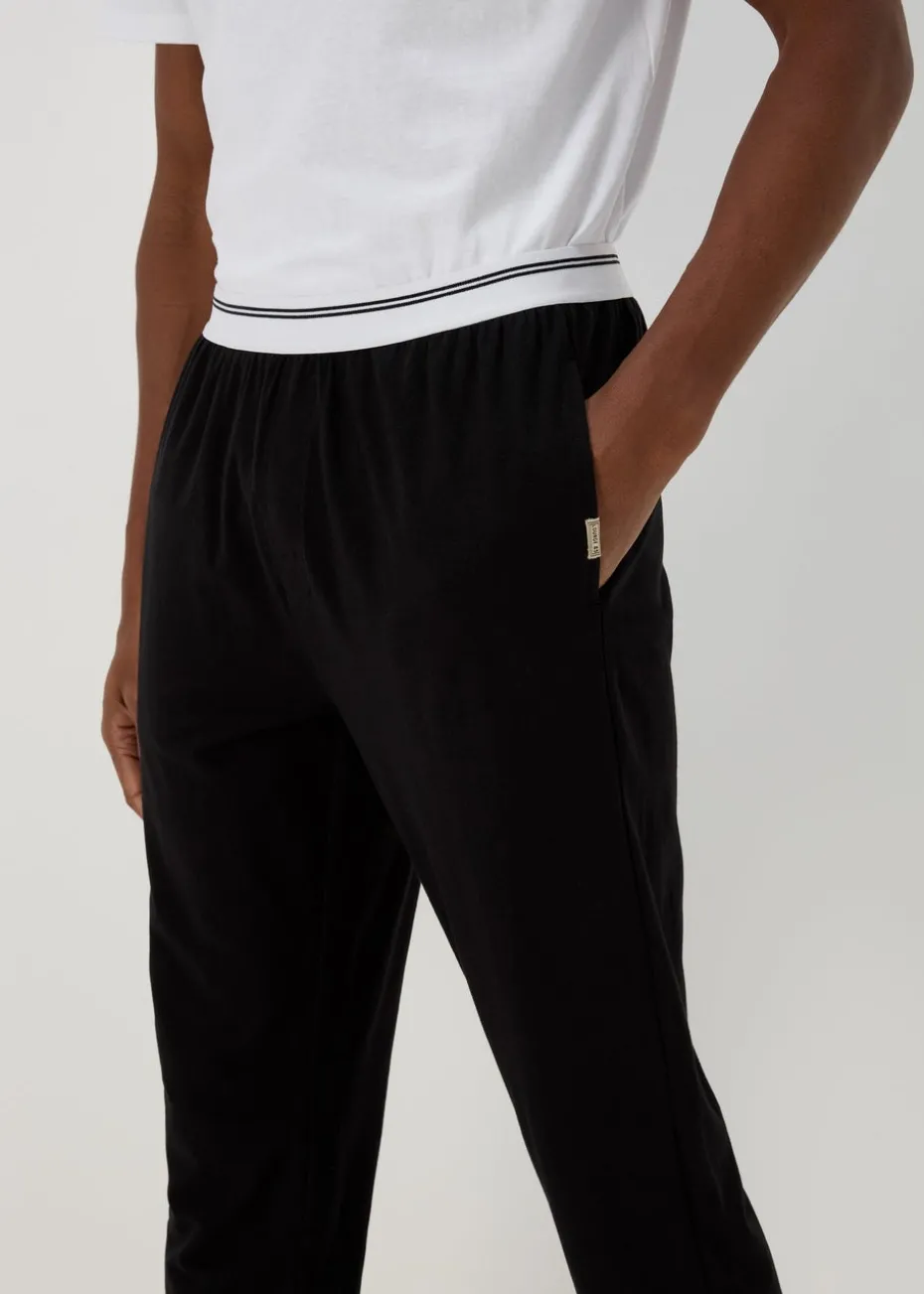 Black Stripe Jacquard Waistband Trousers