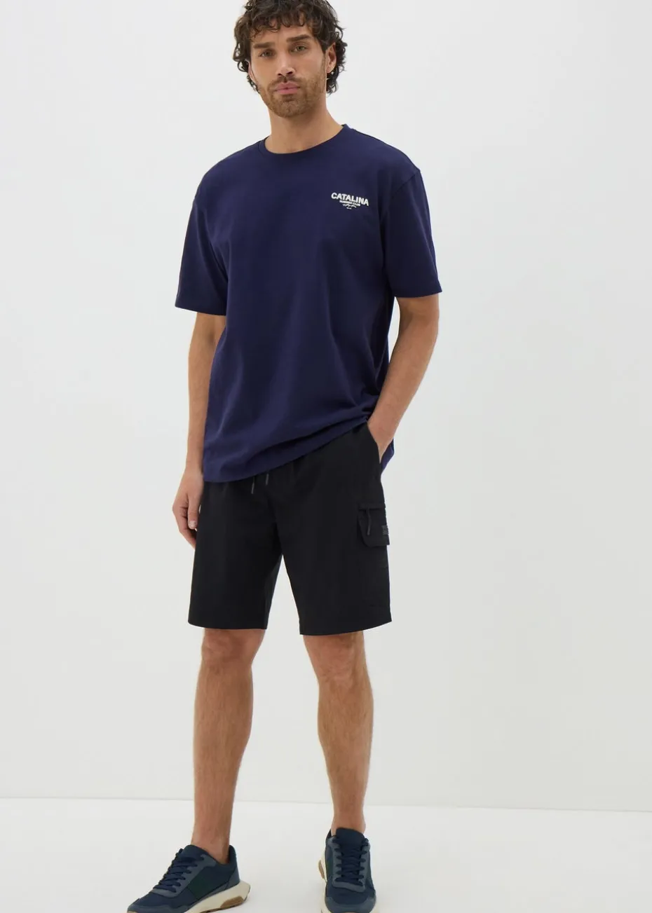 Black Tech Cargo Shorts
